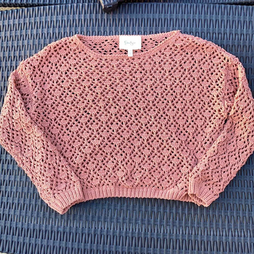 Super soft, cropped, see-through sweater from Jessica Simpson